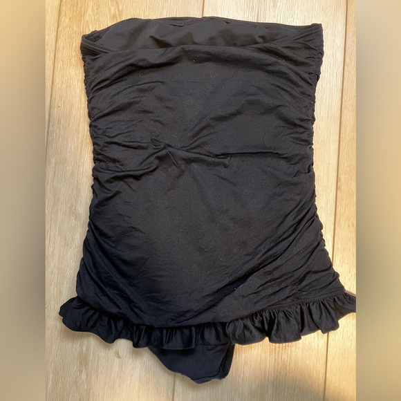 Juicy Coutour Black Strapless Swimsuit with Ruffle Hem - Picture 2 of 3